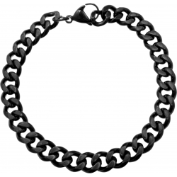 Bracelet en acier - noir - largeur 7mm - longeur 22cm