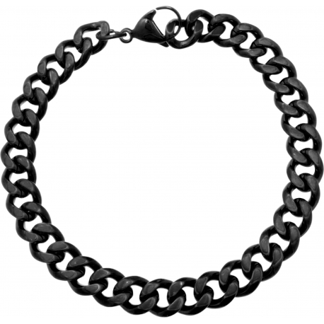 Bracelet en acier - noir - largeur 7mm - longeur 22cm