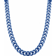 Collier en acier - bleu - largeur 7mm - longeur 52cm