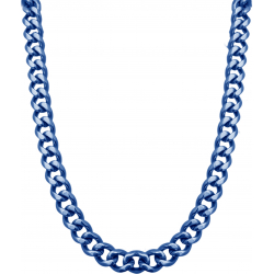 Collier en acier - bleu - largeur 7mm - longeur 52cm