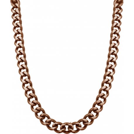 Collier en acier - marron - largeur 7mm - longeur 52cm