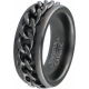 Bague tungstène - chaine anti-stress - effet vieilli - 8mm - 56 à 70