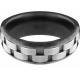 Bague tungstène  - 2 tons noir et acier - 8mm - 56 à 70