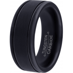 Bague tungstène  - noir - 8mm - 56 à 70