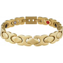 Bracelet en acier - doré - magnétique - 18+1cm