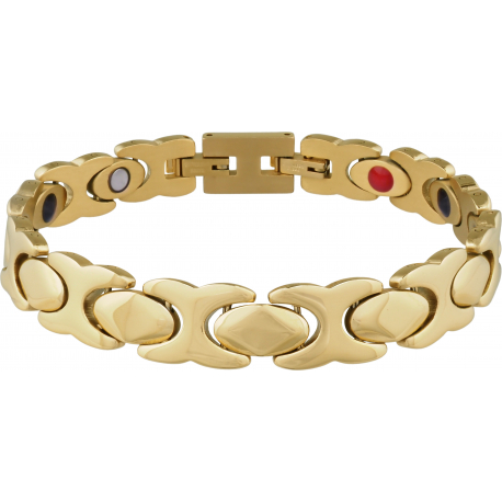 Bracelet en acier - doré - magnétique - 18+1cm