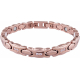 Bracelet en acier - rosé - zircons - magnétique - 18+1cm