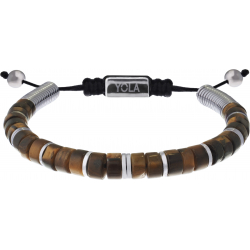 Bracelet en acier - ajustable - il de tigre - 15 à 22cm