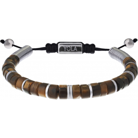 Bracelet en acier - ajustable - il de tigre - 15 à 22cm