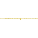 Chaine de cheville en acier doré - coeur - zircon - 22+5cm