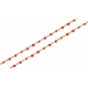 Chaine de cheville en acier - doré - email rouge - 22+5cm