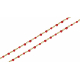 Chaine de cheville en acier - doré - email rouge - 22+5cm