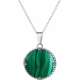 Collier en acier - malachite - 20mm - 45+5cm