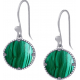 Boucles d'oreille en acier - malachite - 12mm