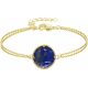 Bracelet en acier - doré - double rang - lapis lazuli - 18mm - 15+5cm