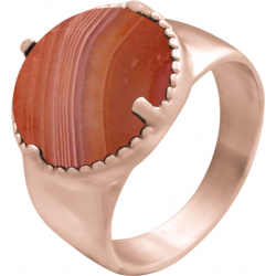 Bague en acier - rosé - oeil de taureau - 15mm - 50 à 64