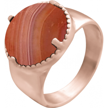 Bague en acier - rosé - oeil de taureau - 15mm - 50 à 64