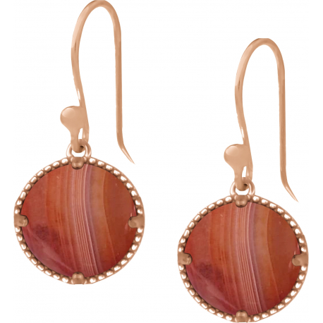 Boucles d'oreille en acier - rosé - oeil de taureau - 12mm