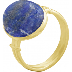 Bague en acier - doré - lapis lazuli - cabochon 12x15mm - 50 à 64