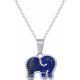 Collier en acier - lapis lazuli - éléphant - 38+5cm