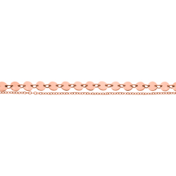 Chaine de cheville en acier rosé - disques - 22+5cm