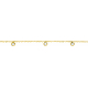 Chaine de cheville en acier doré - zircons - 22+5cm
