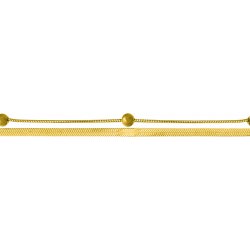 Chaine de cheville en acier doré - boules - 22+5cm