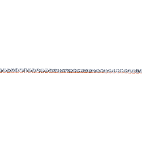 Chaine de cheville en acier rosé - zircons - 22+5cm