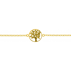 Chaine de cheville en acier - doré - arbre de vie - 22+5cm