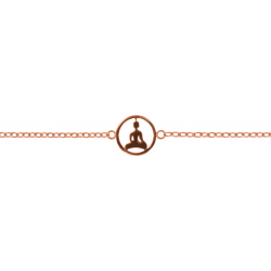 Chaine de cheville en acier - rosé - buddha - 22+5cm