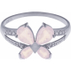 Bague en argent rhodié - quartz rose - 2,1g - 50 à 64