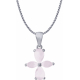 Collier en argent rhodié - quartz rose - 3,2g - 40cm