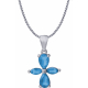 Collier en argent rhodié - topaze bleue - 3,2g - 40cm