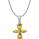 Collier en argent rhodié - citrine - 3,2g - 40cm