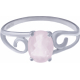 Bague en argent rhodié - quartz rose - 6x8 - 2g - 50 à 64