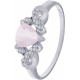 Bague en argent rhodié - quartz rose - 6x6 - 2,9g - 50 à 64