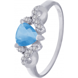 Bague en argent rhodié - topaze bleue - 6x6 - 2,9g - 50 à 64