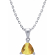 Collier en argent rhodié - citrine - 6x6 - 3,3g - 38+5cm