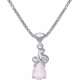 Collier en argent rhodié - quartz rose - 9x7 - 3,9g - 45cm