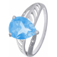 Bague en argent rhodié - topaze bleue - 2,4g - 50 à 64