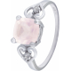 Bague en argent rhodié - quartz rose - 7x7 - 3g - 50 à 64