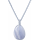 Collier en argent rhodié - blue lace agate - 15mm - 7,3g - 45cm