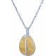 Collier en argent rhodié - citrine - 15mm - 7,3g - 45cm