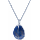 Collier en argent rhodié - lapis lazuli - 15mm - 7,3g - 45cm