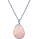 Collier en argent rhodié - quartz rose - 15mm - 7,3g - 45cm