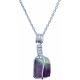 Collier en argent rhodié - fluorite - 15mm - 3,7g - 40cm