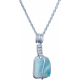 Collier en argent rhodié - larimar - 15mm - 3,7g - 40cm