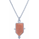 Collier en argent rhodié - strawberry quartz - 8x14mm - 3,4g - 40cm