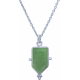 Collier en argent rhodié - quartz vert - 8x14mm - 3,4g - 40cm