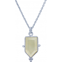 Collier en argent rhodié - citrine - 8x14mm - 3,4g - 40cm